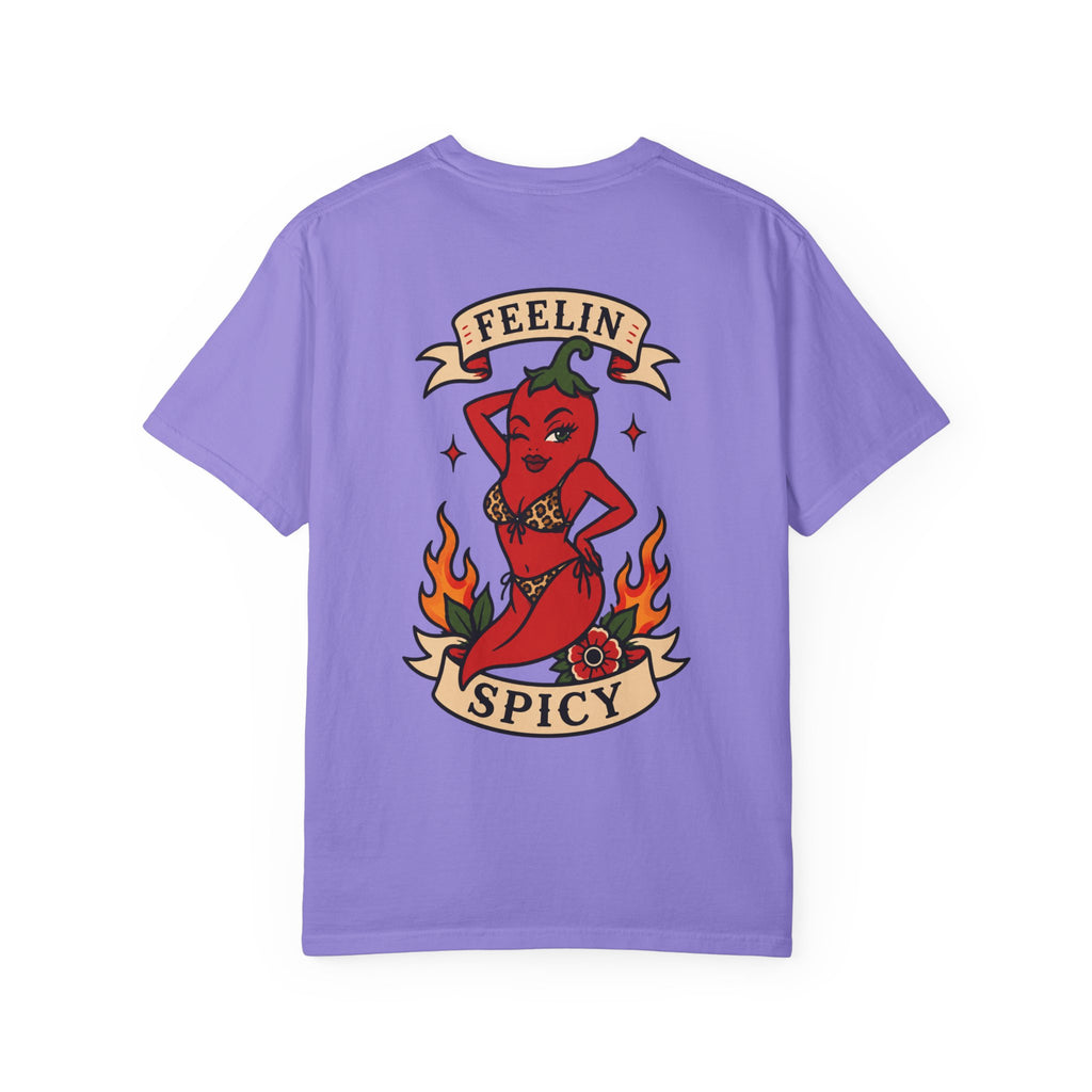 Feelin' Spicy T-Shirt — Retro Pinup Chili Pepper Graphic