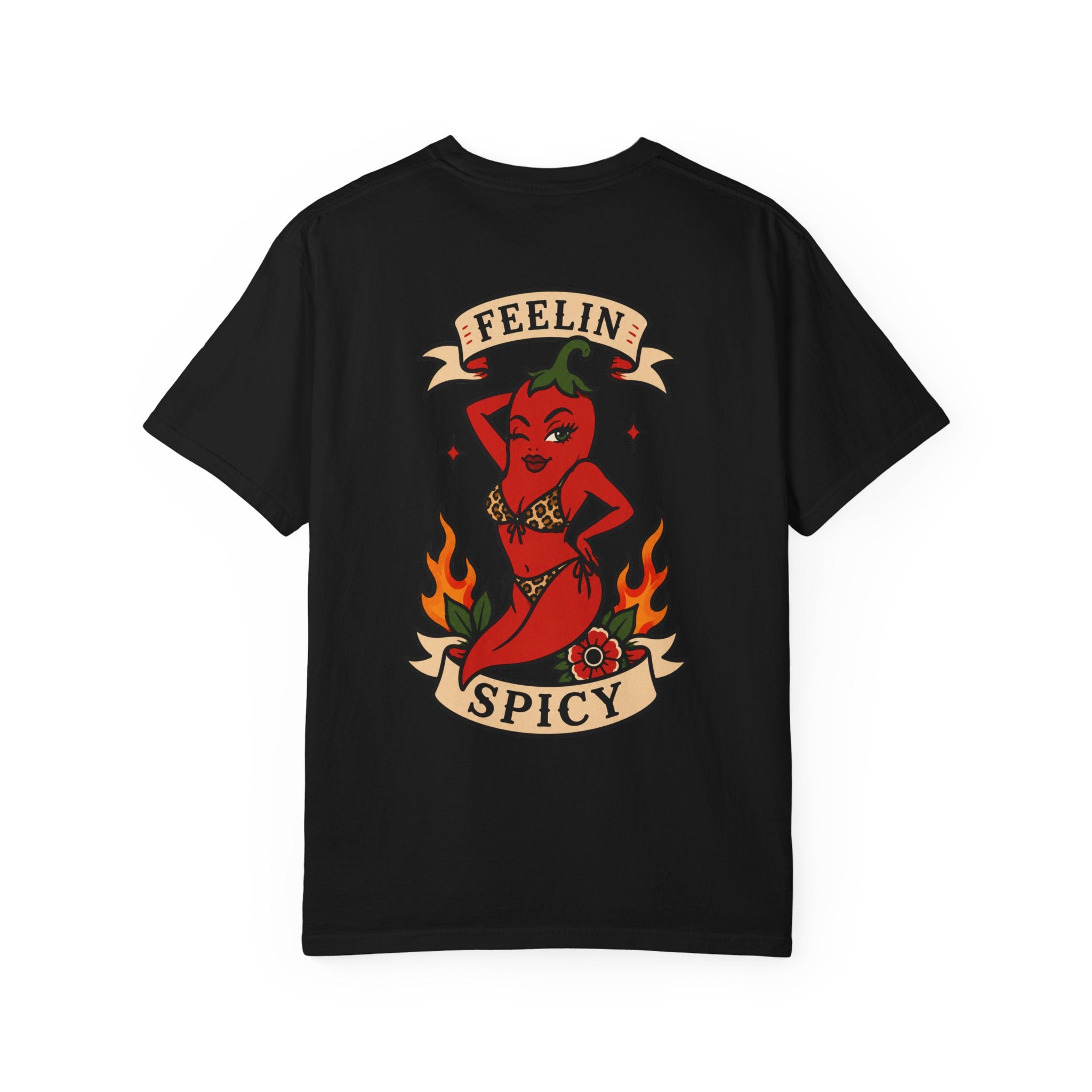 Feelin' Spicy T-Shirt — Retro Pinup Chili Pepper Graphic