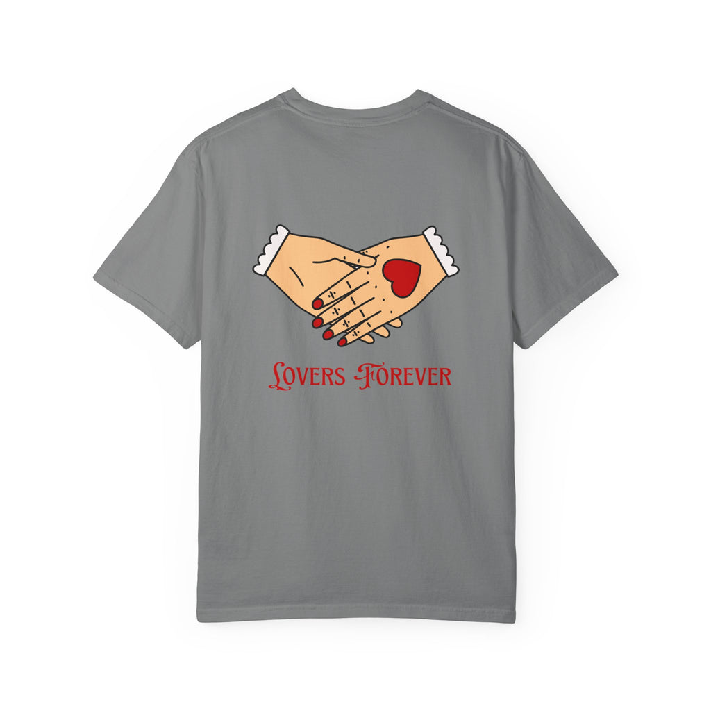 Lovers Forever Graphic Tee — Vintage Handshake Heart T-Shirt