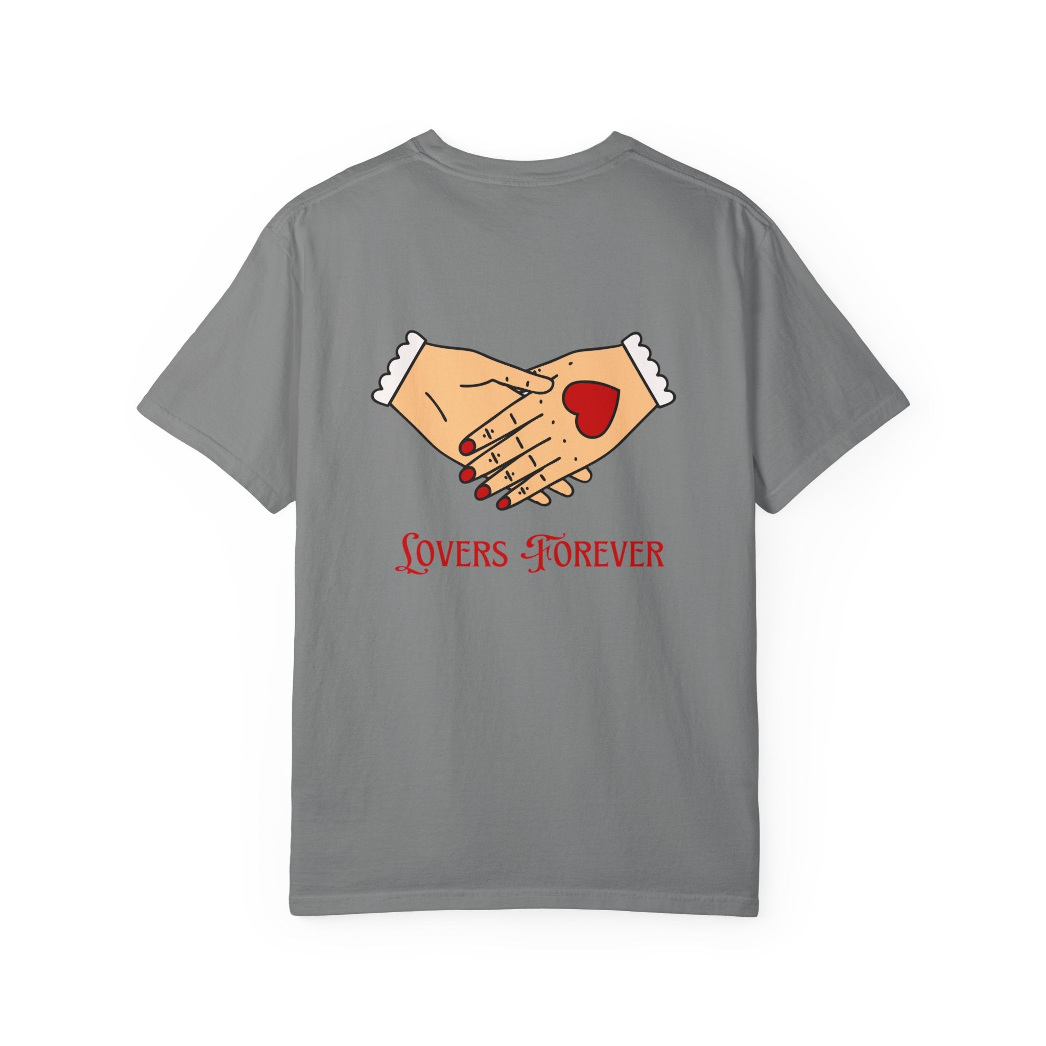 Lovers Forever Graphic Tee — Vintage Handshake Heart T-Shirt
