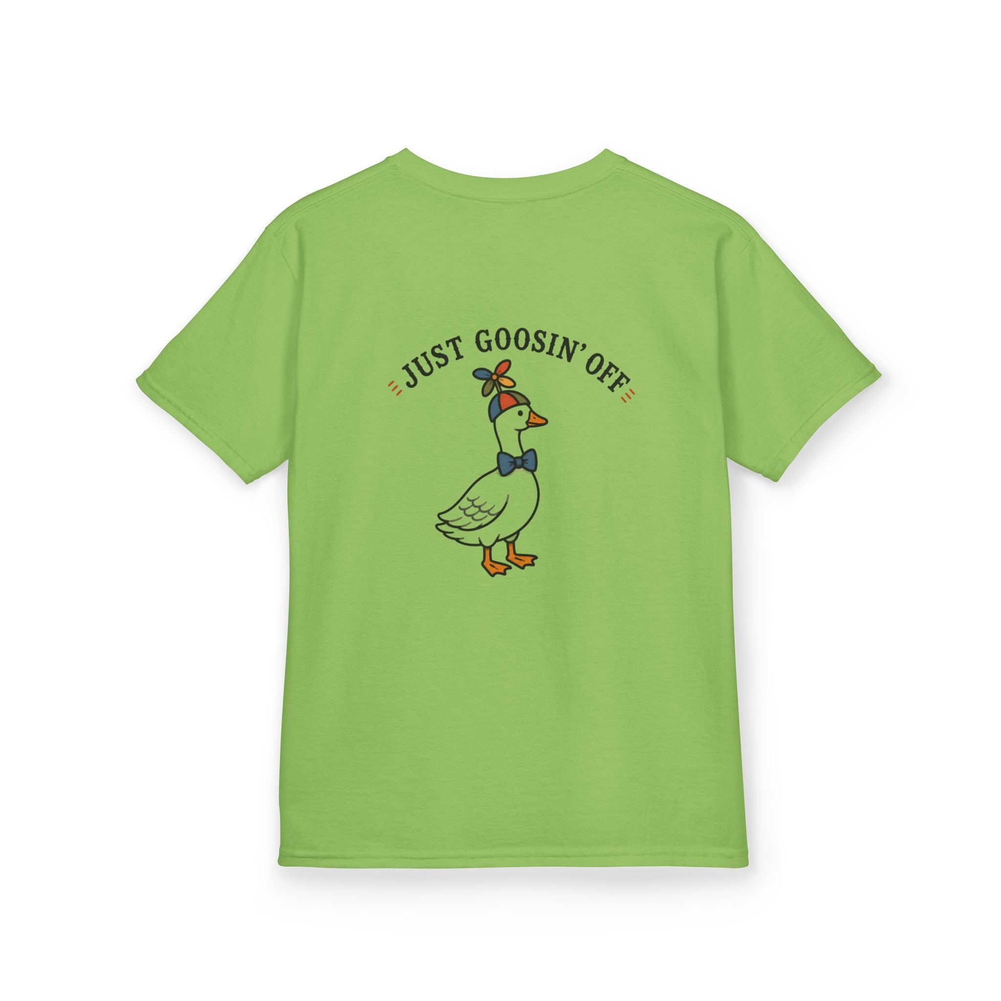 Kids Tee — 'Just Goosin' Off' Cute Goose Graphic Shirt