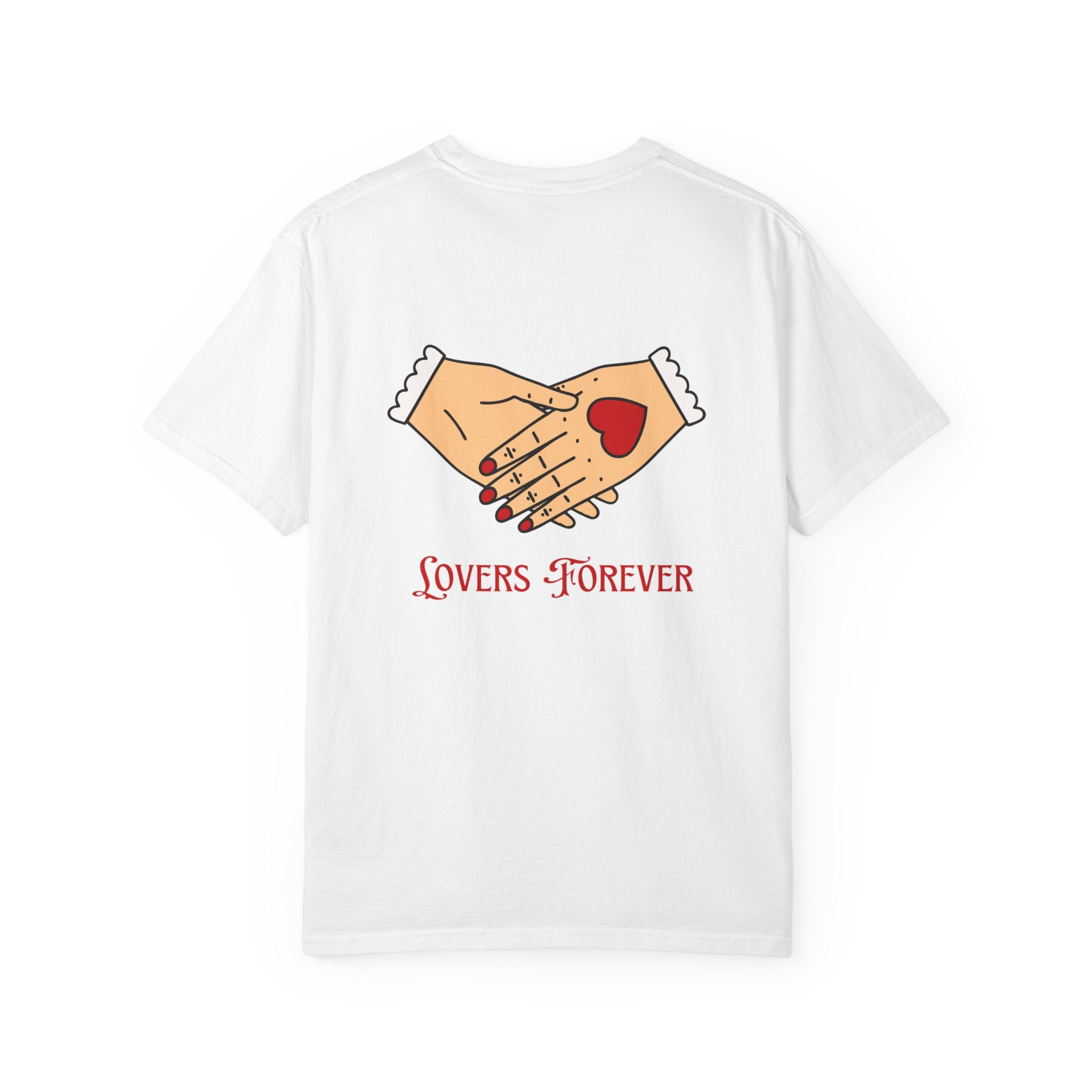 Lovers Forever Graphic Tee — Vintage Handshake Heart T-Shirt