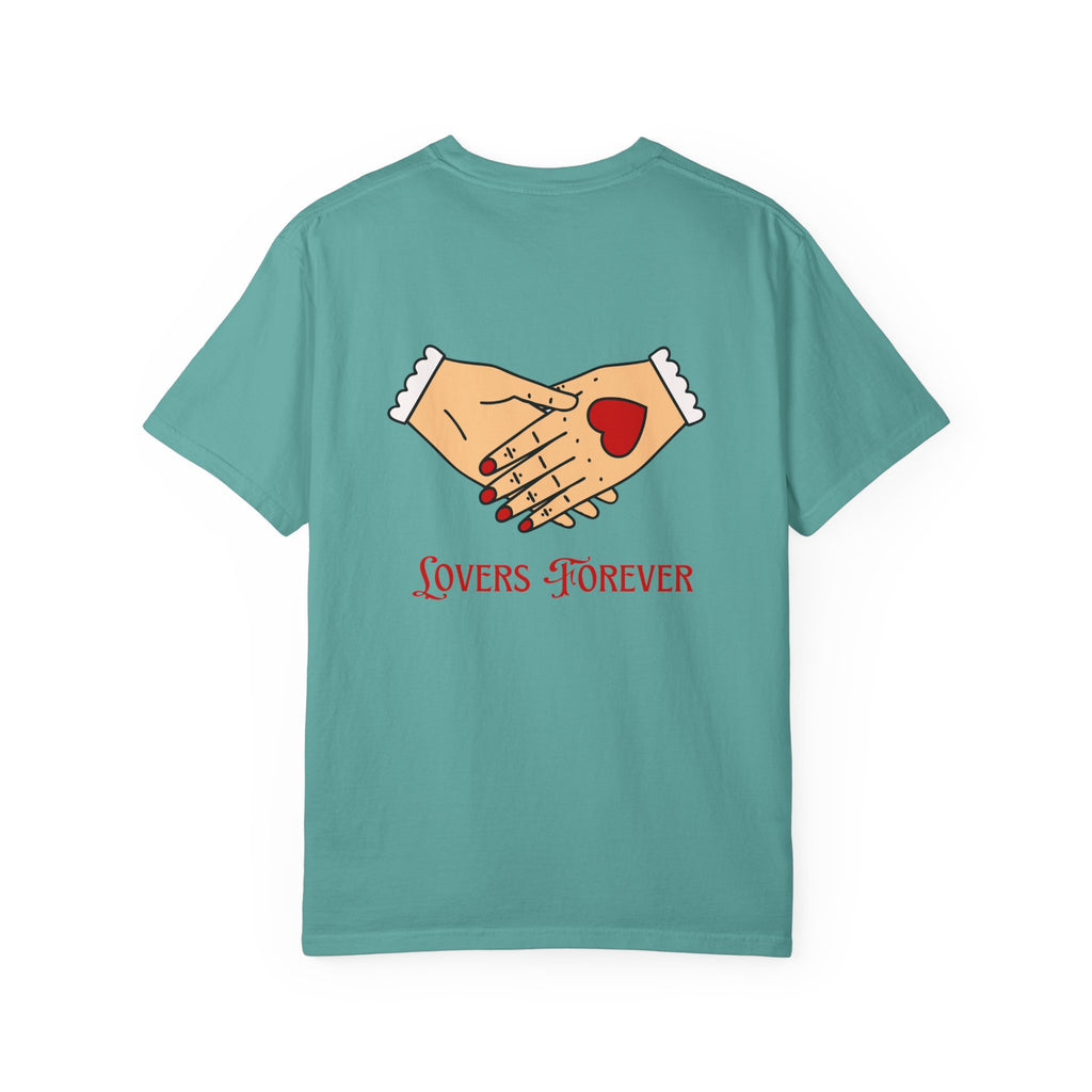 Lovers Forever Graphic Tee — Vintage Handshake Heart T-Shirt