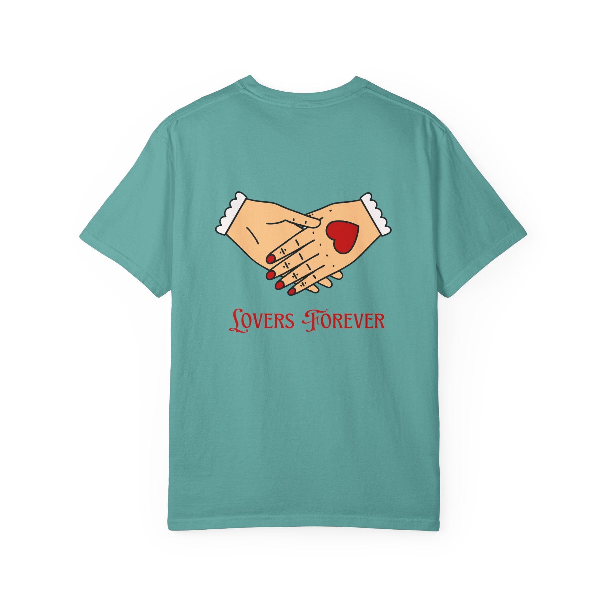 Lovers Forever Graphic Tee — Vintage Handshake Heart T-Shirt