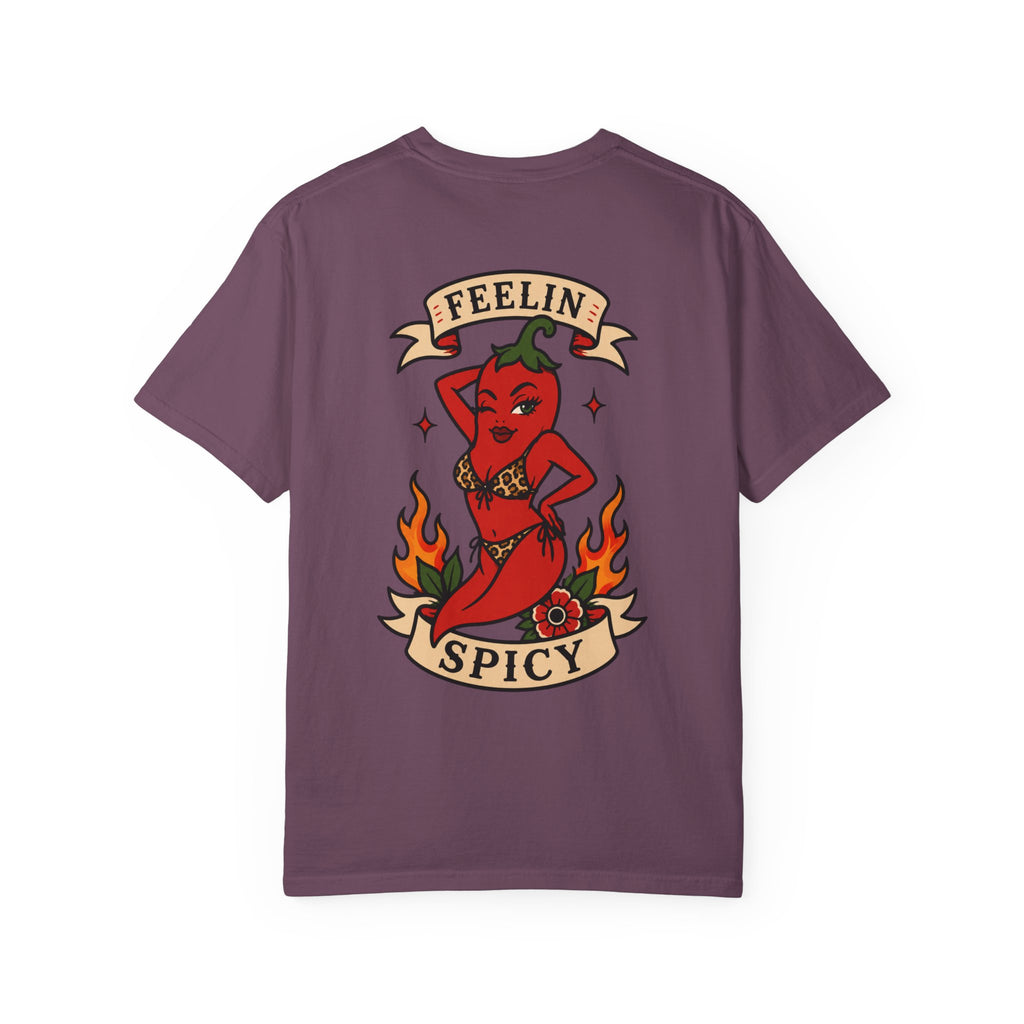 Feelin' Spicy T-Shirt — Retro Pinup Chili Pepper Graphic