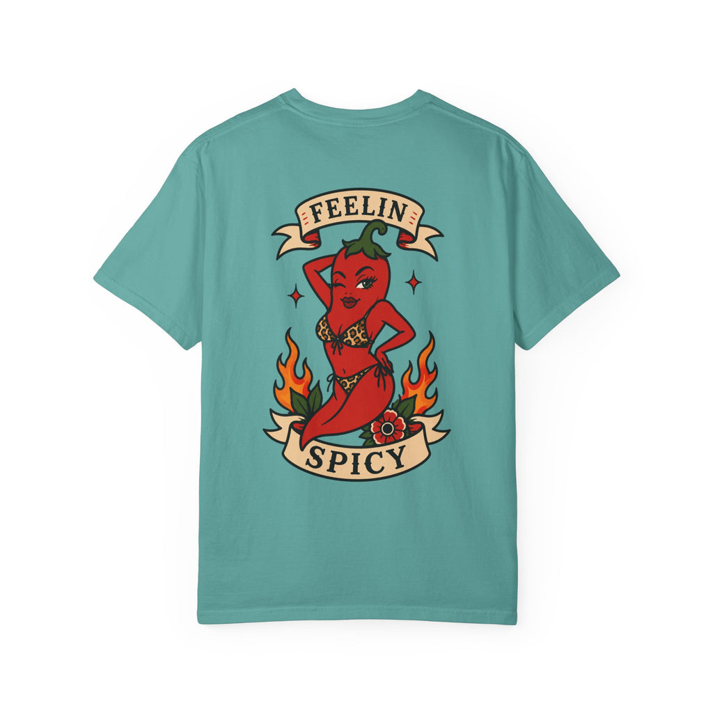 Feelin' Spicy T-Shirt — Retro Pinup Chili Pepper Graphic