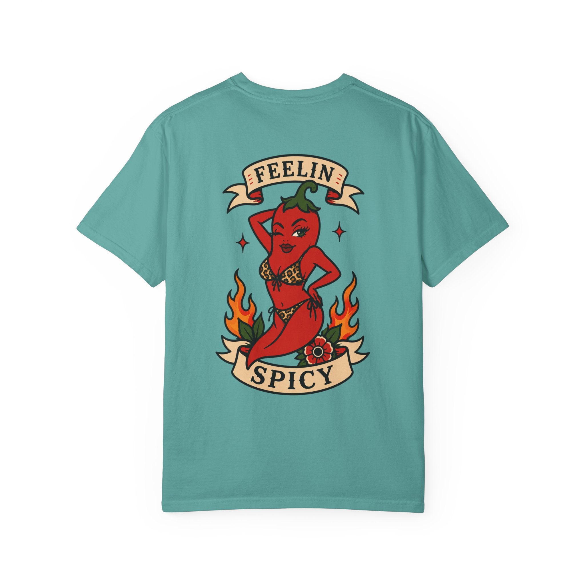 Feelin' Spicy T-Shirt — Retro Pinup Chili Pepper Graphic