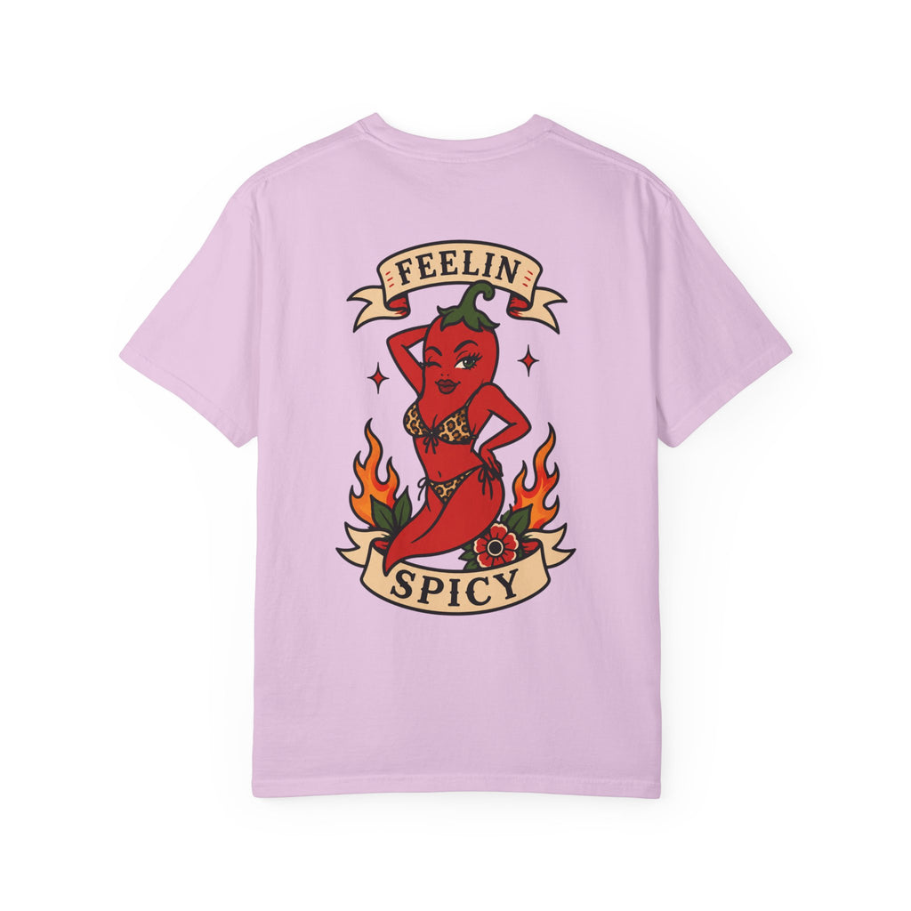 Feelin' Spicy T-Shirt — Retro Pinup Chili Pepper Graphic