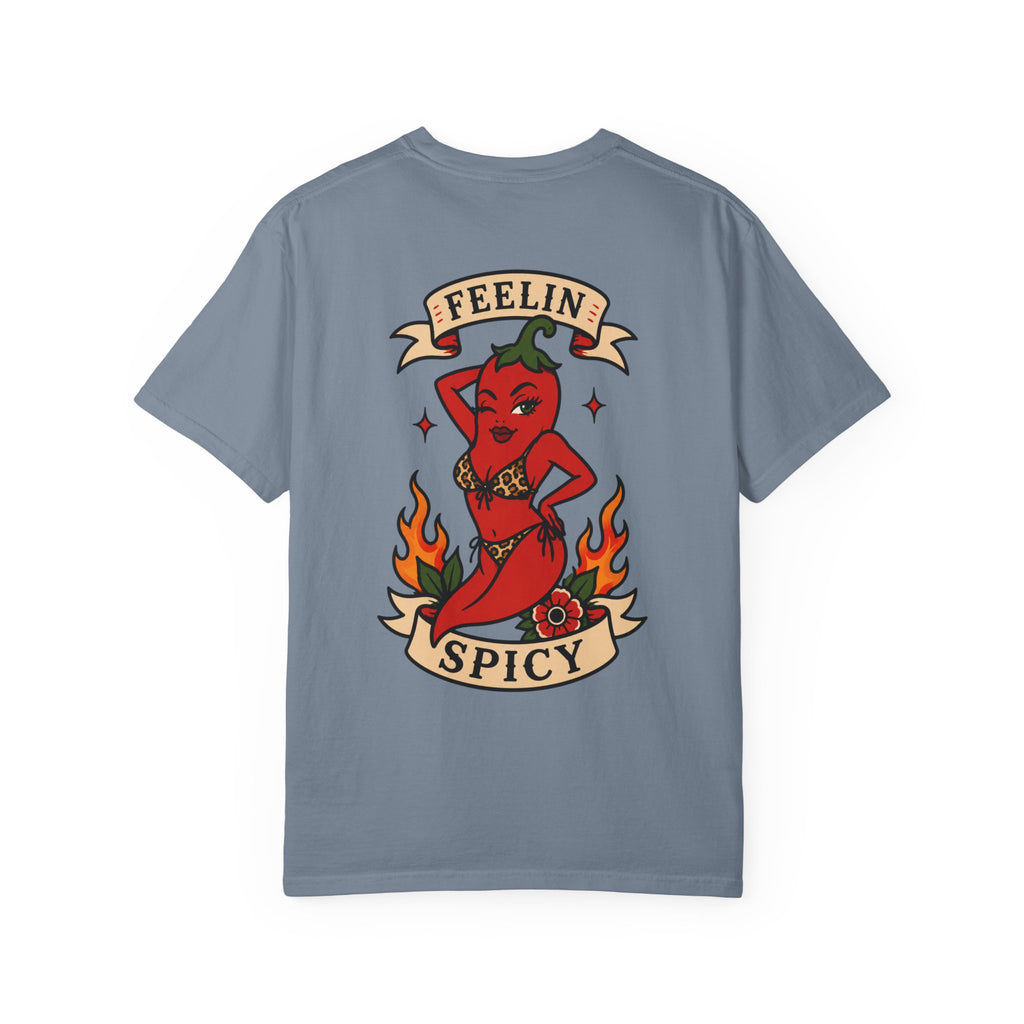 Feelin' Spicy T-Shirt — Retro Pinup Chili Pepper Graphic