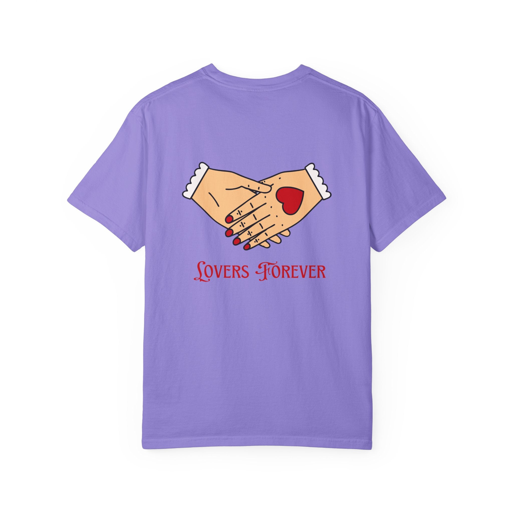 Lovers Forever Graphic Tee — Vintage Handshake Heart T-Shirt