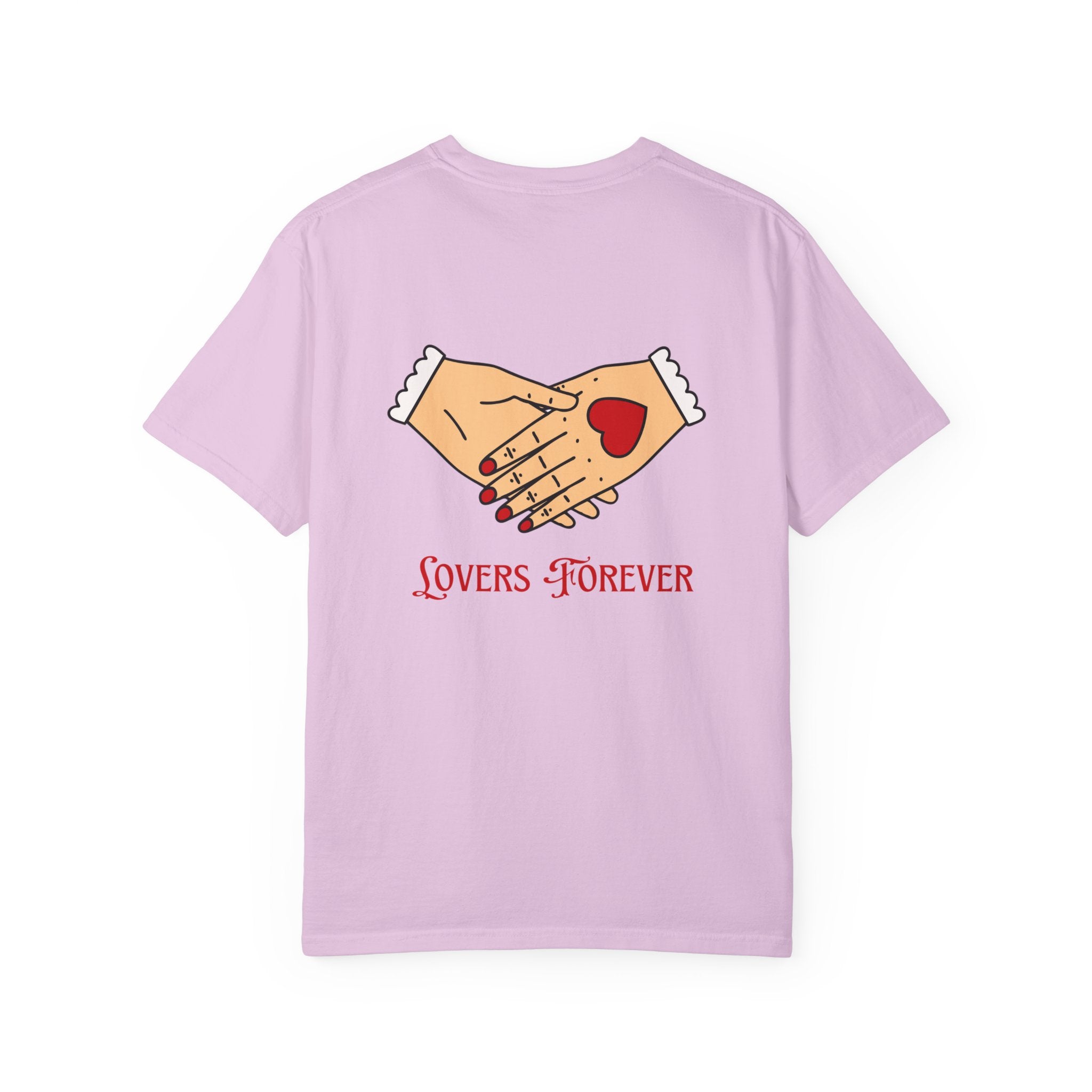 Lovers Forever Graphic Tee — Vintage Handshake Heart T-Shirt