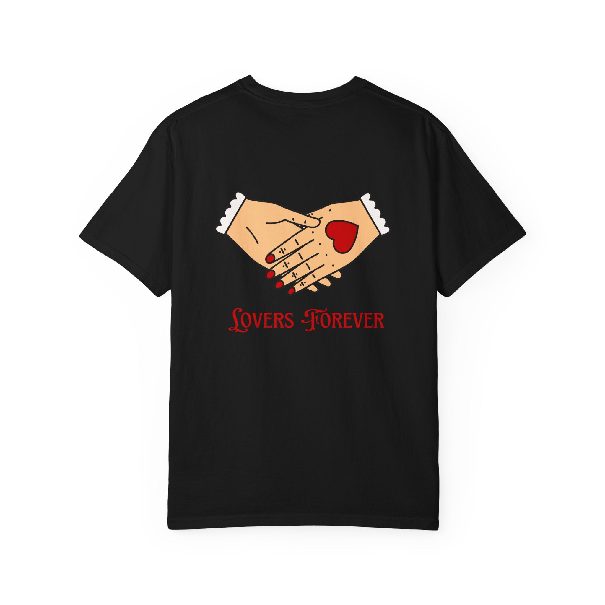 Lovers Forever Graphic Tee — Vintage Handshake Heart T-Shirt