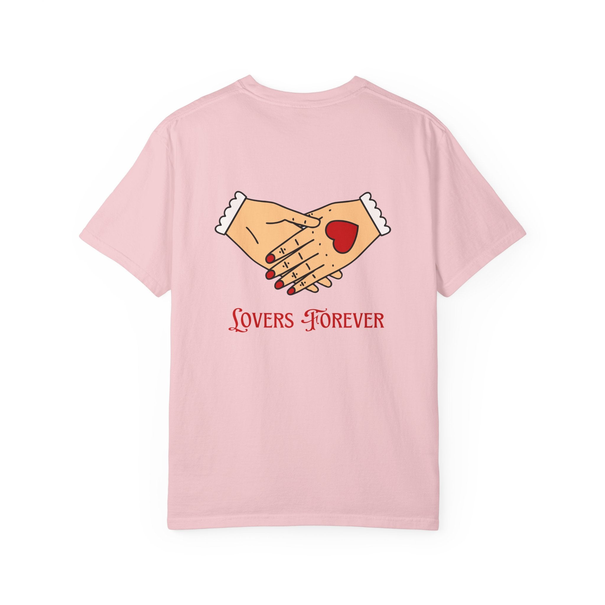 Lovers Forever Graphic Tee — Vintage Handshake Heart T-Shirt