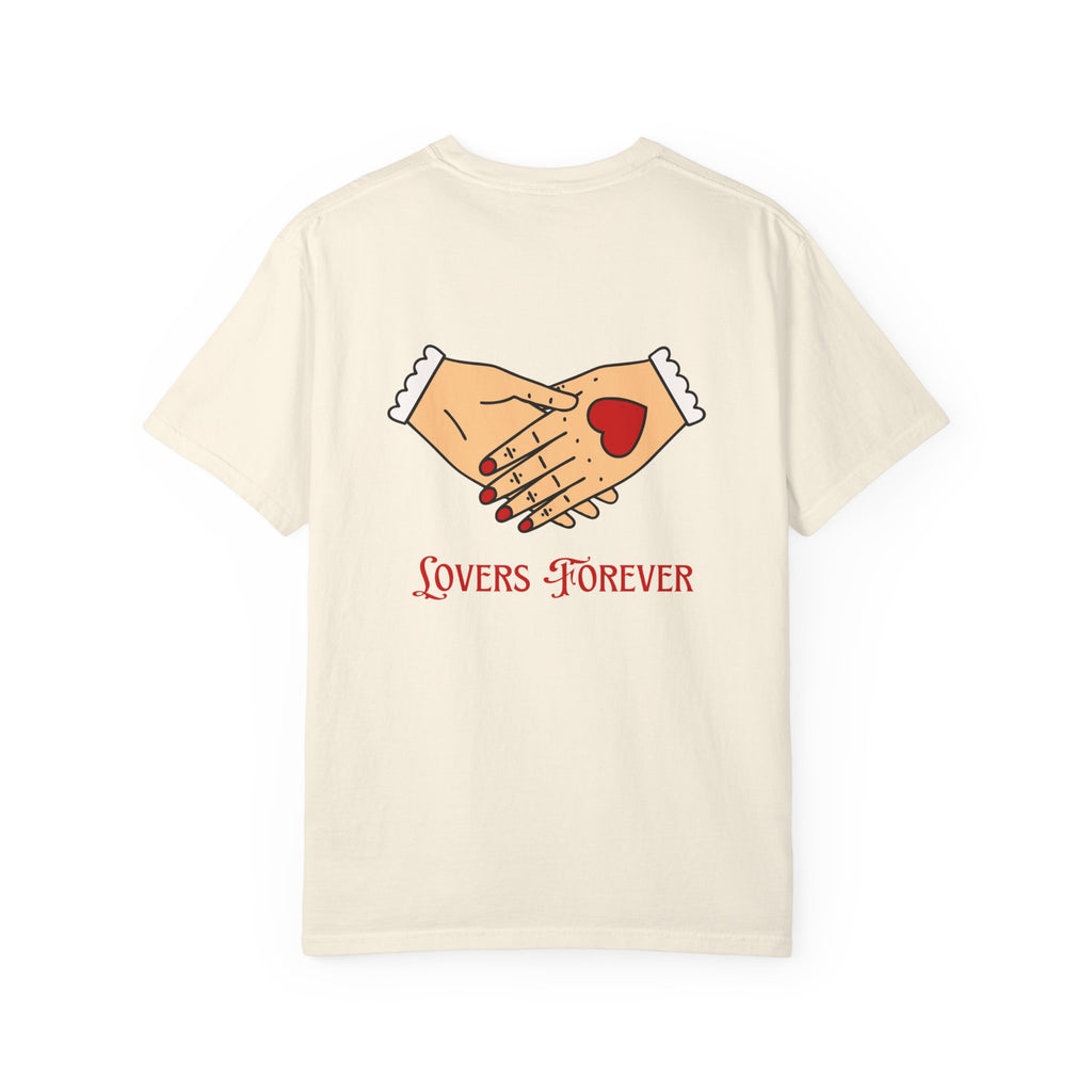 Lovers Forever Graphic Tee — Vintage Handshake Heart T-Shirt