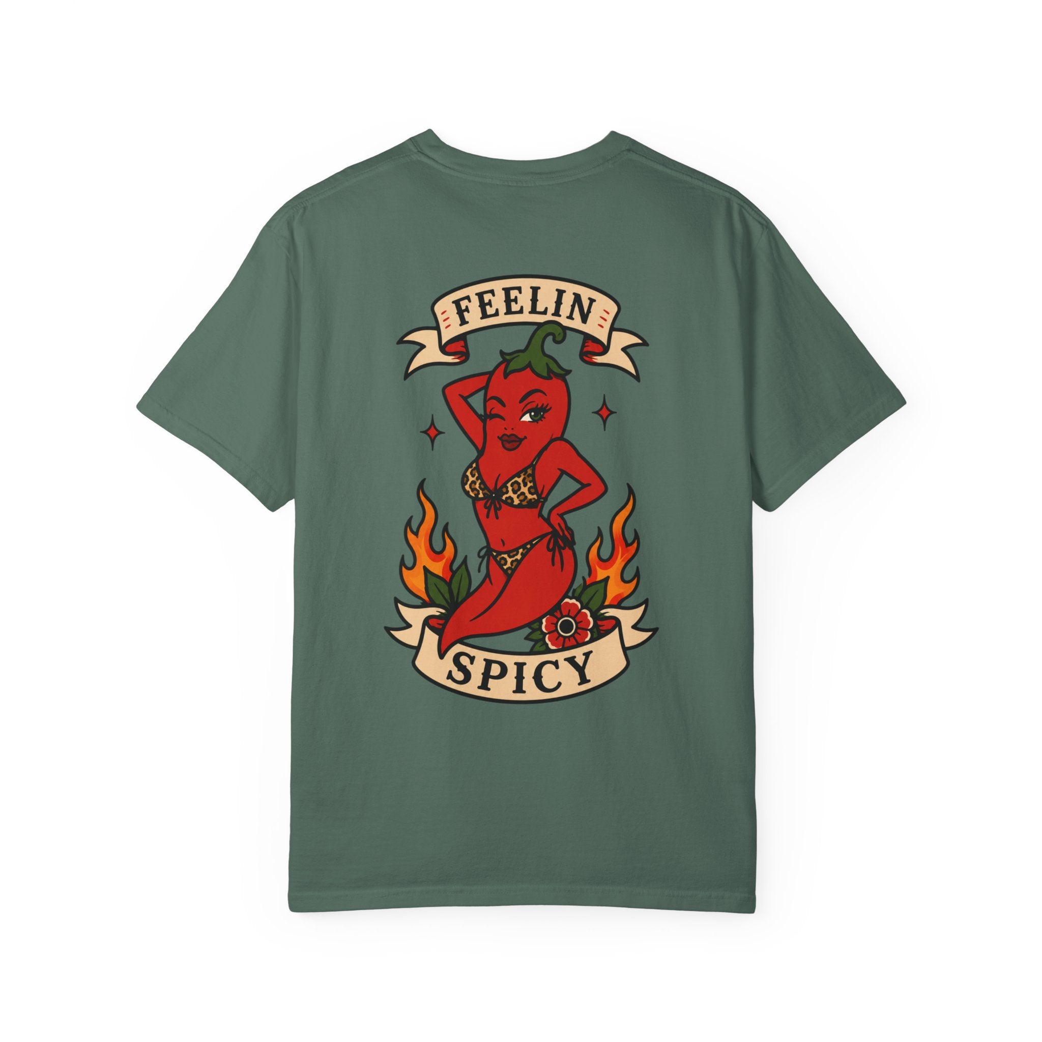 Feelin' Spicy T-Shirt — Retro Pinup Chili Pepper Graphic
