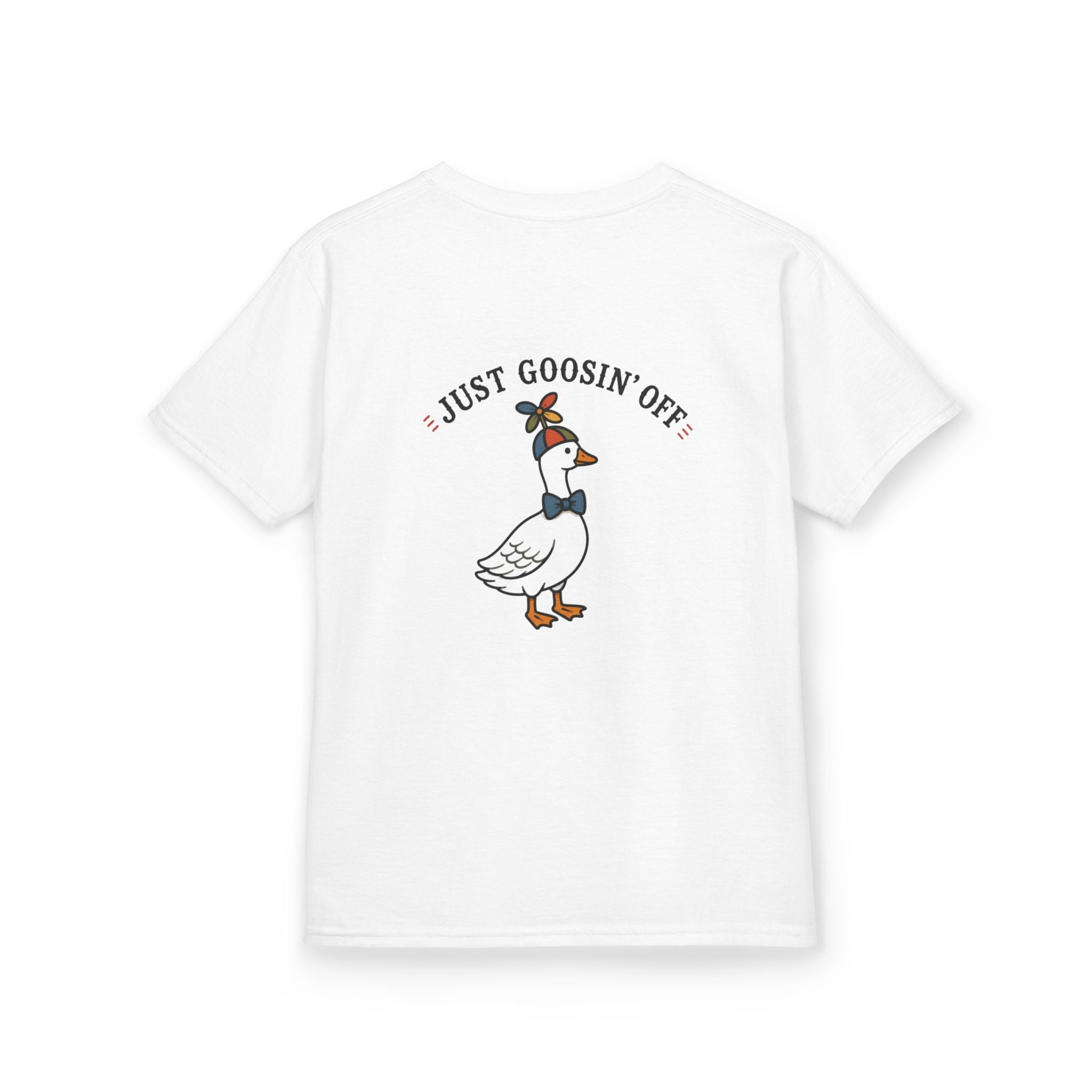 Kids Tee — 'Just Goosin' Off' Cute Goose Graphic Shirt