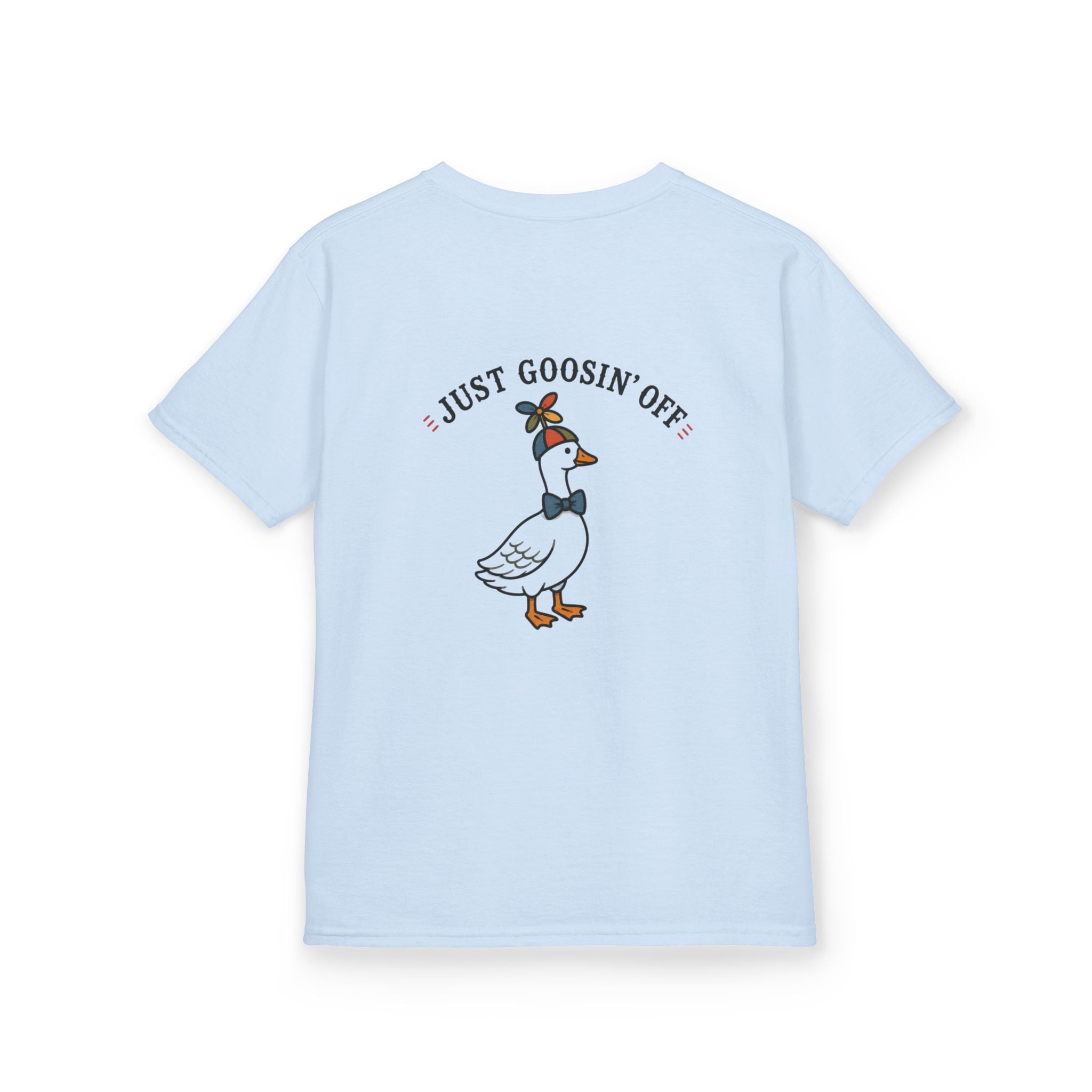 Kids Tee — 'Just Goosin' Off' Cute Goose Graphic Shirt